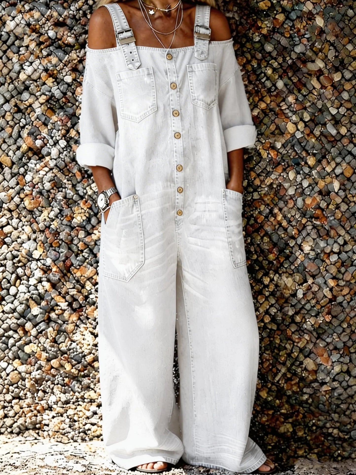 Bo | Mono denim tipo overall con tirantes