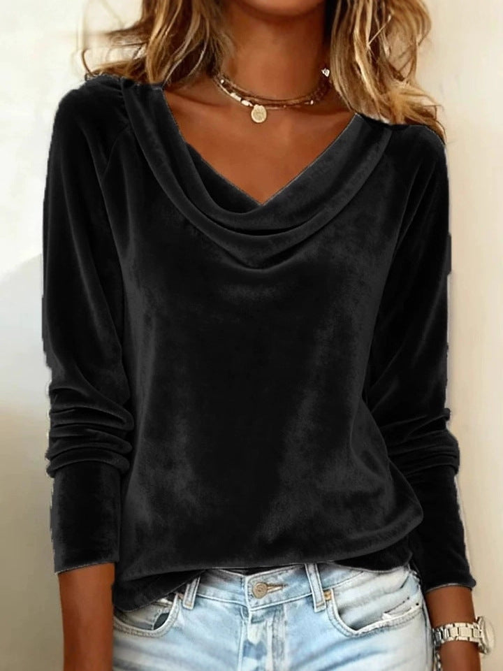 Luna | Camisa de Terciopelo Liso