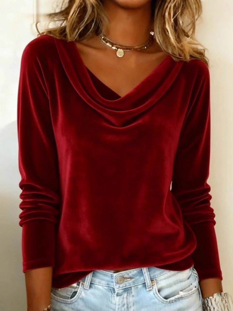 Luna | Camisa de Terciopelo Liso