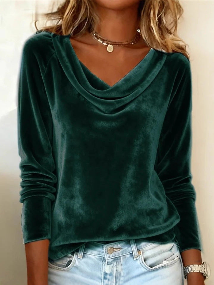 Luna | Camisa de Terciopelo Liso