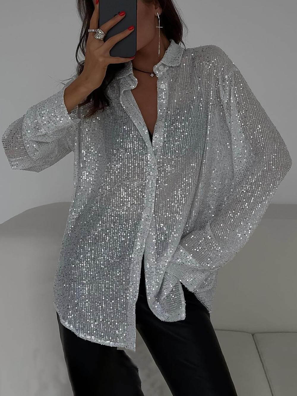 Rosa | Camisa de Lentejuelas