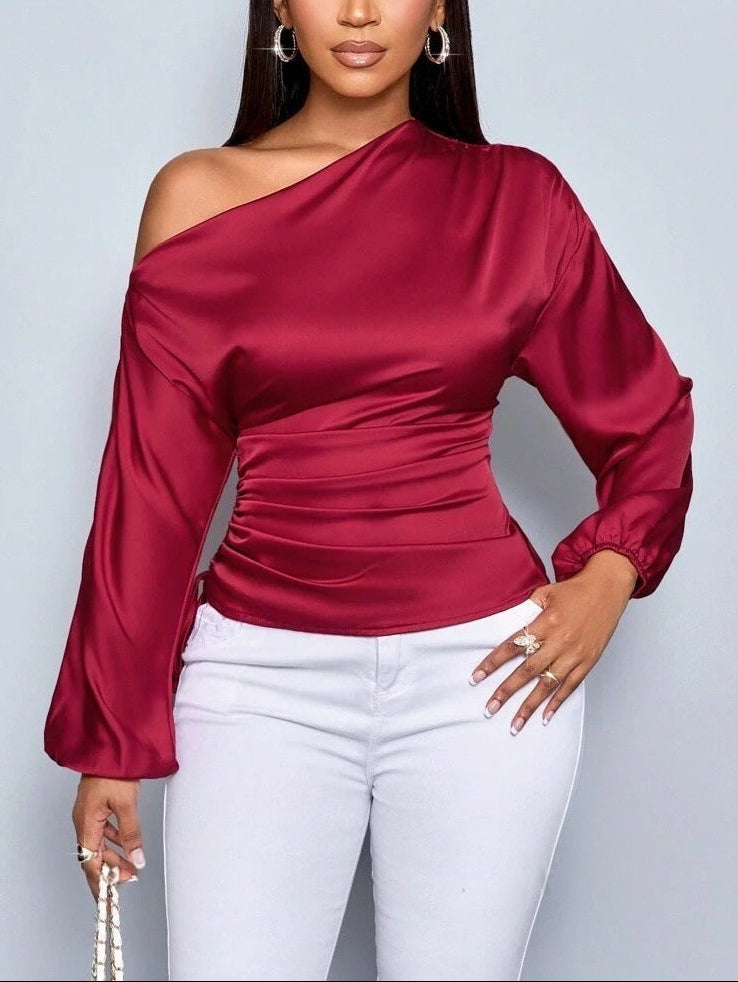 Iris | Blusa Asimétrica de Satén