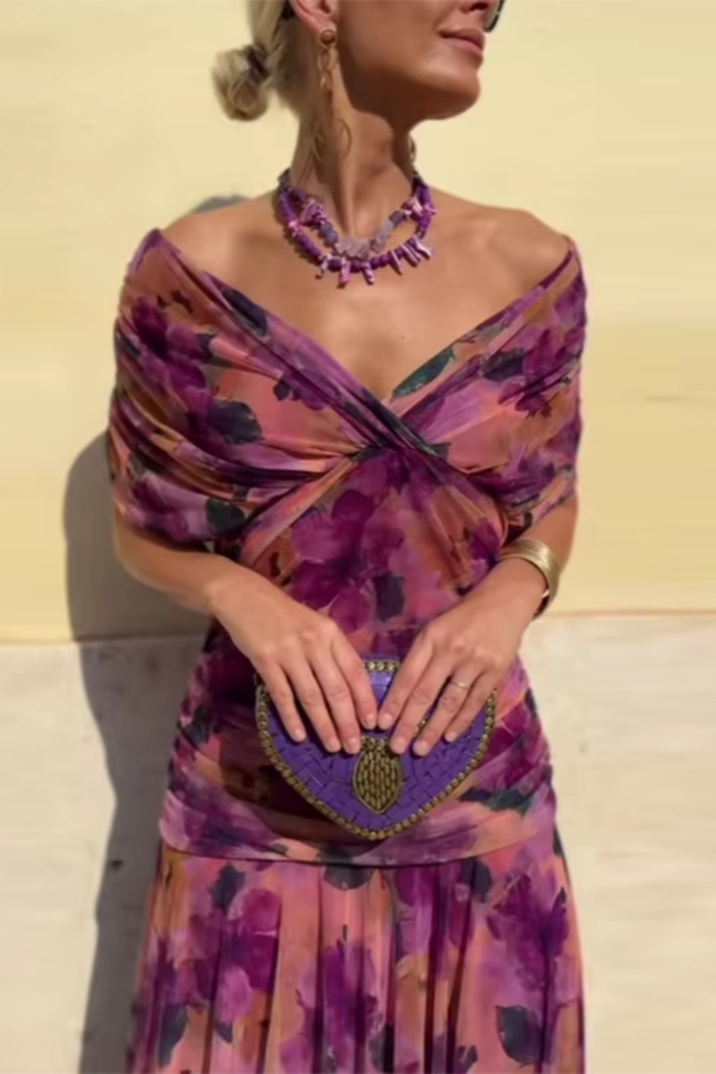 Louise | Elegante vestido largo de fiesta con cuello en V