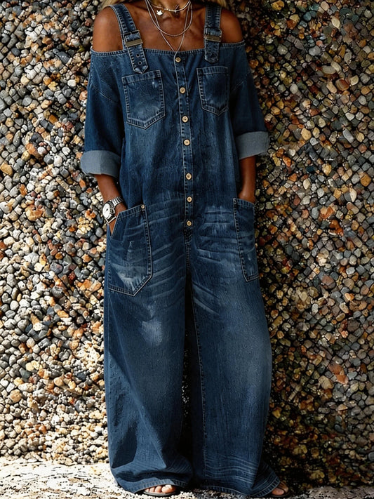 Bo | Mono denim tipo overall con tirantes