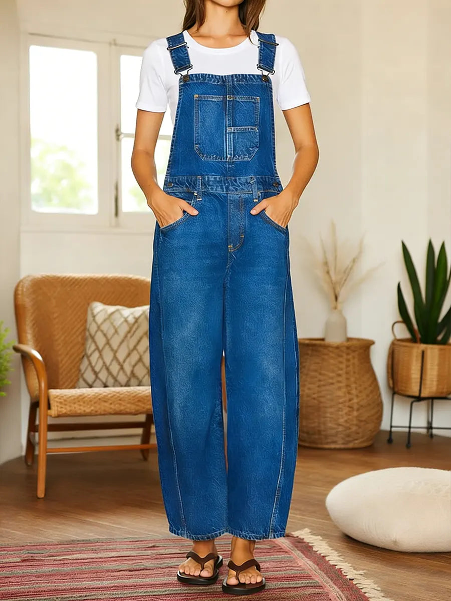 Nora | Mono denim tipo jardinera con bolsillos