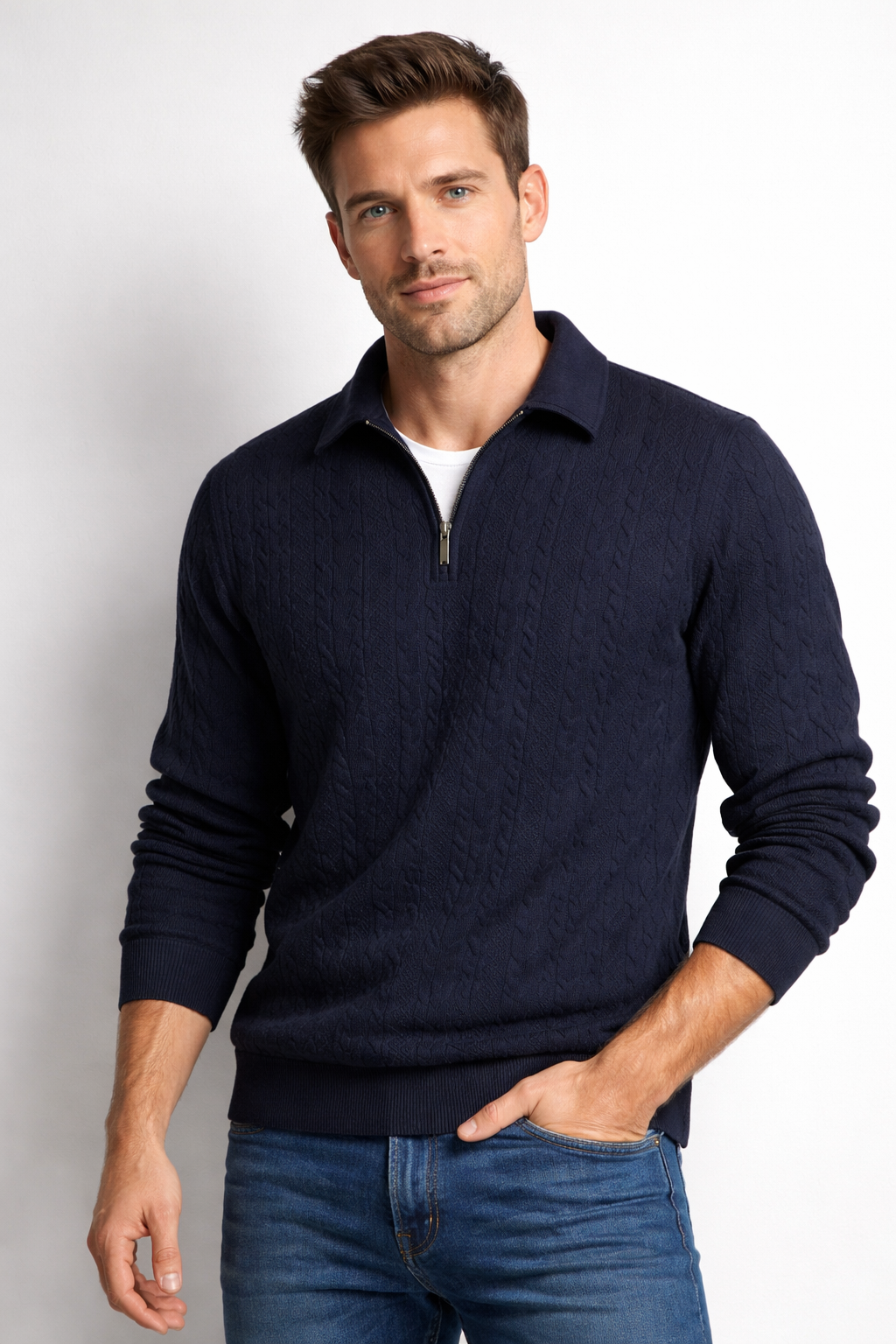 Luciano | Sweater con cierre medio