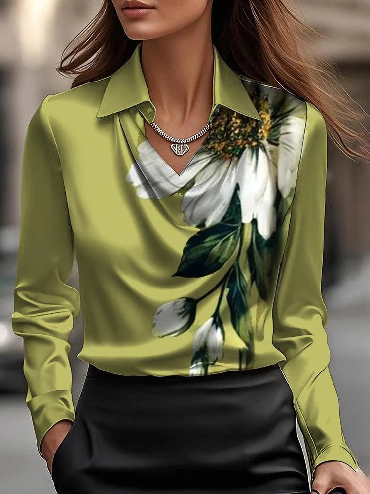 Carlota | Camisa Floral Satinada