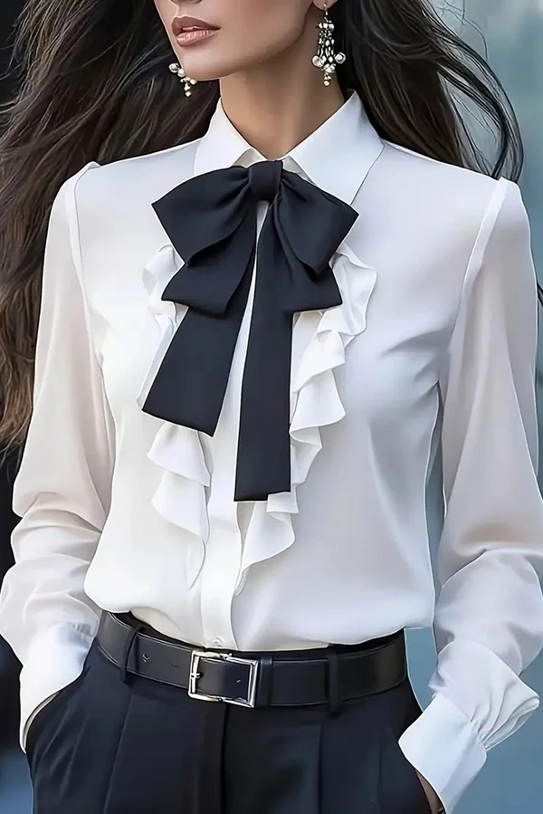 Beatriz | Camisa con Pajarita y Volantes