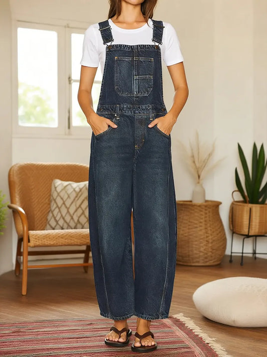 Nora | Mono denim tipo jardinera con bolsillos