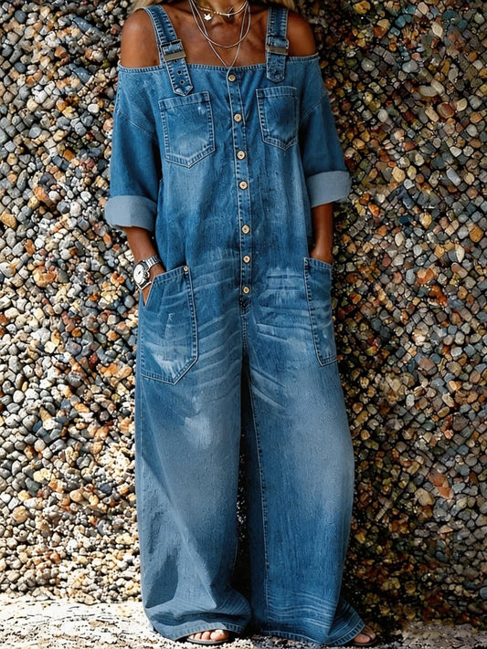 Bo | Mono denim tipo overall con tirantes