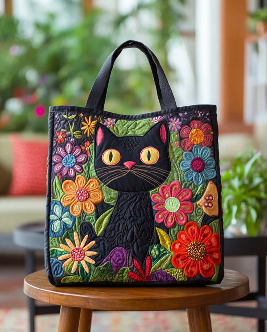 Bolso Artesanal Acolchado “Gato Negro Encantado”