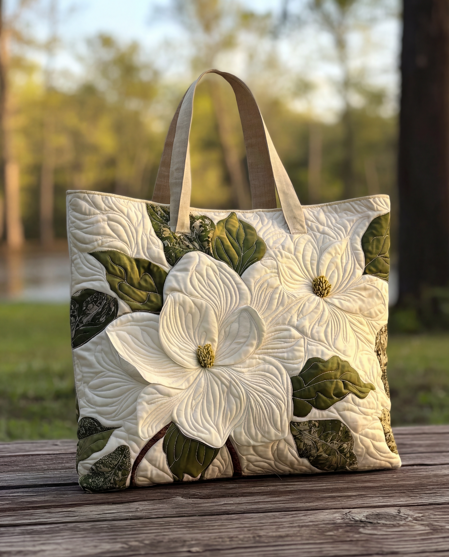 Bolso Artesanal Acolchado "Motivo Floral"